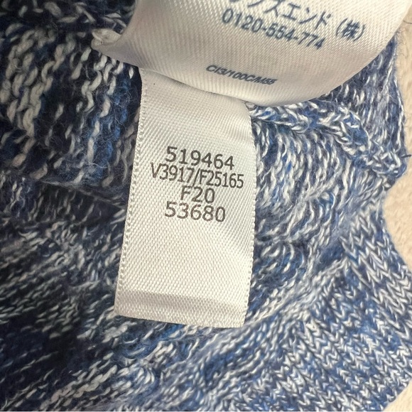 Land's End Drifter Sweater Women's Large Chunky Marled Knit Pullover Preppy Blue - Picture 4 of 8